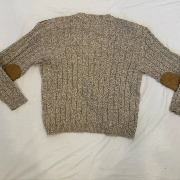 Orvis Men's Sweater with Tan Suede Patches